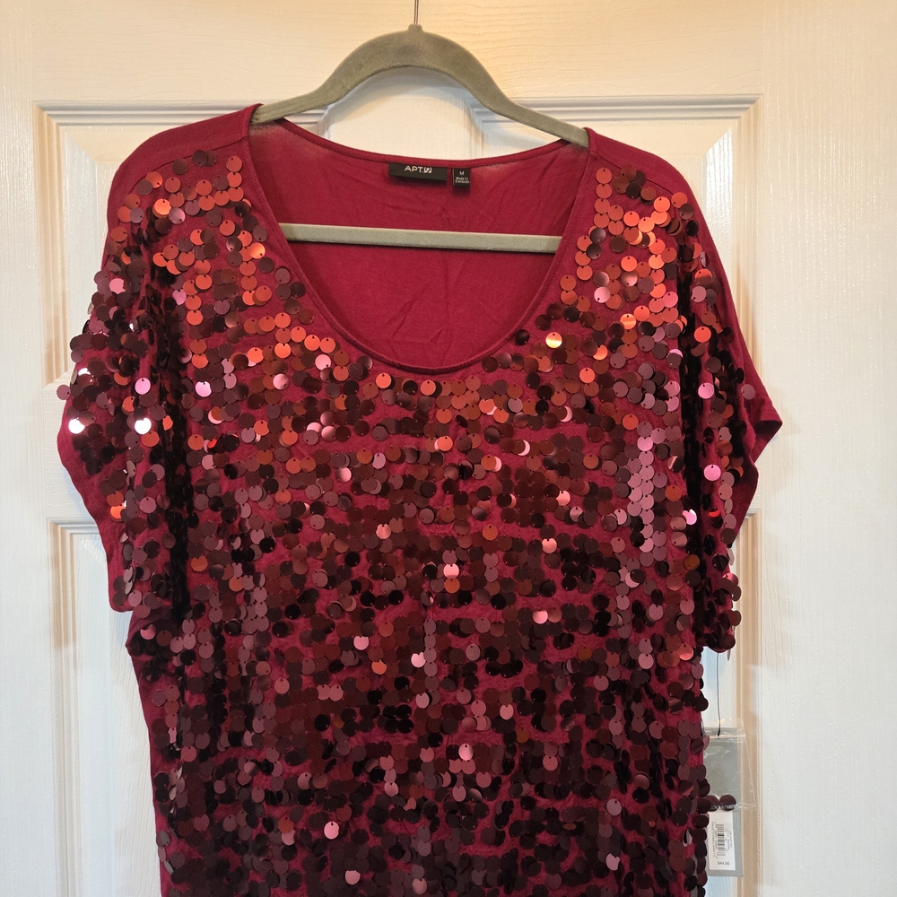 Burgundy Sequin Blouse